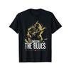 Heren Vintage Blues Muziek T-shirt - Retro Blues Gitaar & Ster Print Tee, Ademend Kortemouw Rond Hals Shirt Geschikt voor Blues Liefhebbers,