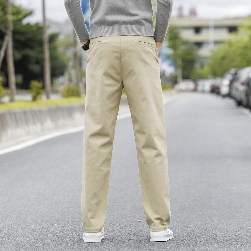 Oversized Men's Pants Trend Spring Loose Straight Tube Plain Casual Pants Elastic Spring Pants