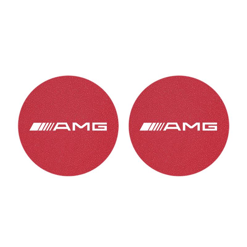 GLC GLB 2pcs Car Water Cup Bottle Holder Mat Anti-slip Pad Suede For Mercedes Benz AMG W210 W211 W206 W220 W203 W212 W205 W201