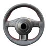 Genähte Lenkradabdeckung für Seat Leon Mk2 2006-2008 Ibiza 6L 2007 Leder Geflochtene Lenkradabdeckung Zubehör
