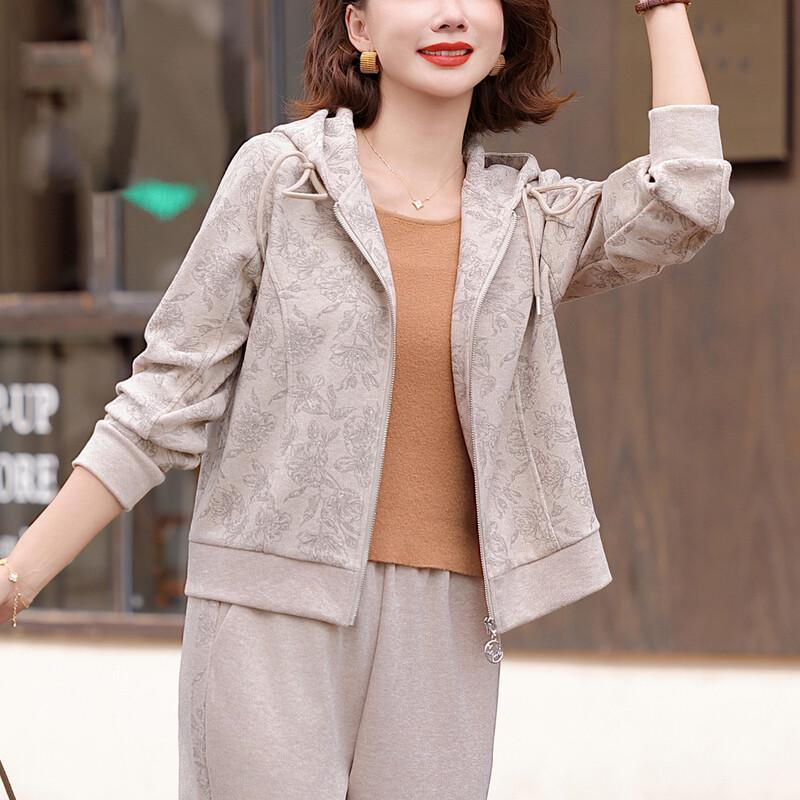 Madam Datang Women's Plus Velvet Autumn/Winter Sportswear Set