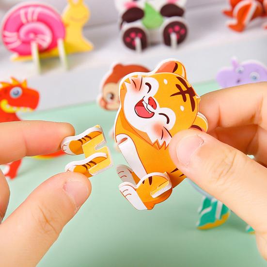 25Pcs DIY 3D Animal Puzzle Set Insect Dinosaur Sea Animal Puzzle Assembly Activity Game Kids Educational Jigsaw Toy Classroom Prizes Party Favors