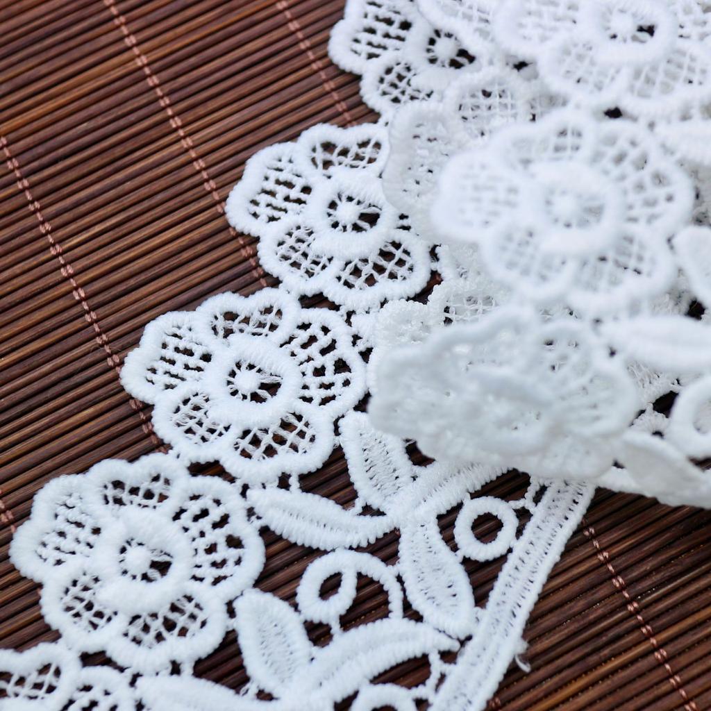Unilateral Milk Silk Water-Soluble Lace, Hollow Dress Lace Cheongsam Skirt Handmade Accessories