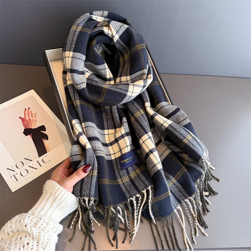 Autumn And Winter Retro Atmosphere Warm Scarf Women'S Shawl Versatile Commuter Fringed Fine Sand Imitation Cashmere Scarf