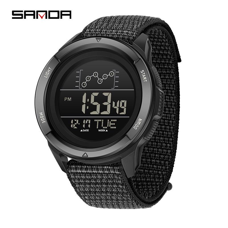 SANDA Outdoor Multifunctional Waterproof Men's Watch with Large Screen Display for Students