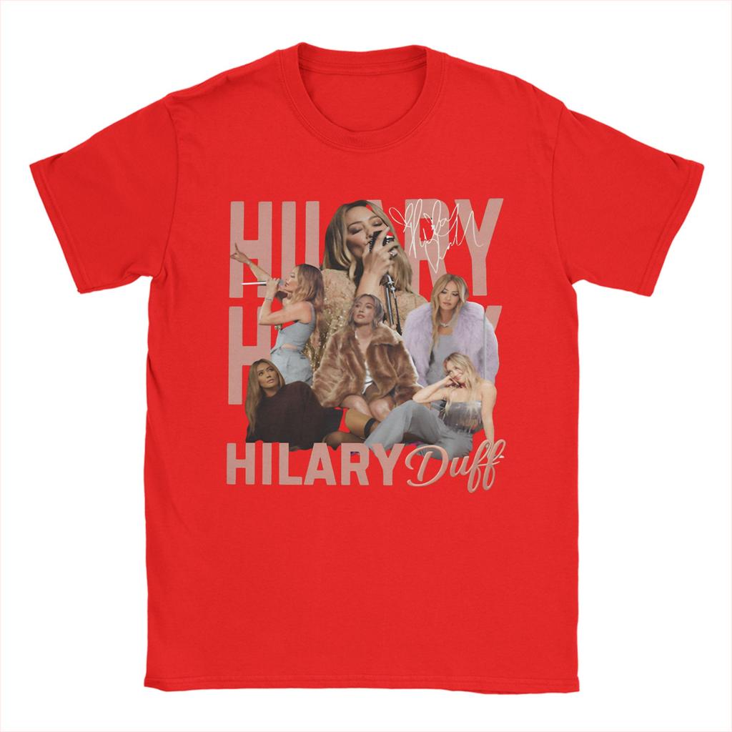 Unisex TShirts Hilary Duff Lucky Me Tour Crazy 100 Cotton Tee Shirt Short Sleeve T Shirt Crew Neck Tops Big Size