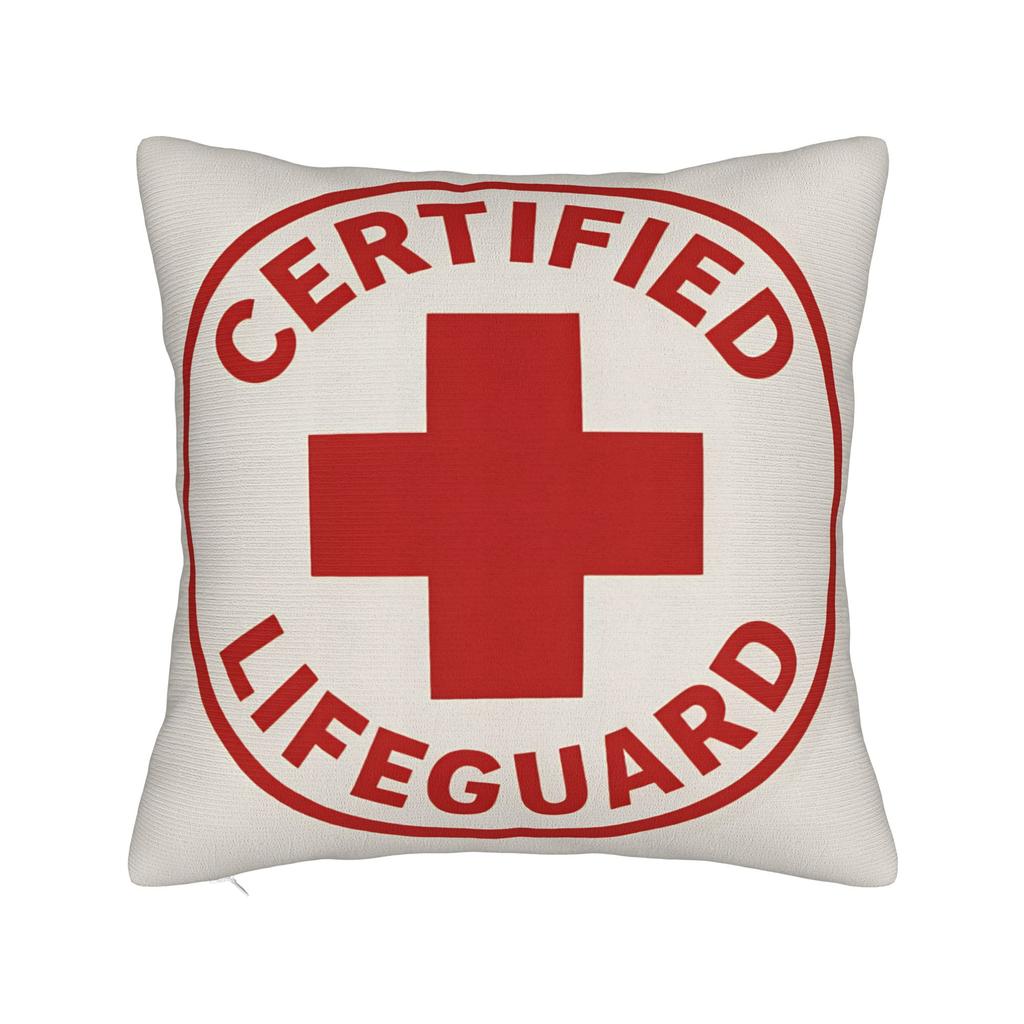 Lifeguard Red Logo Pillow Case Square Pillow Cover Kawaii Cushion Cover For Wedding Party Home Decor
