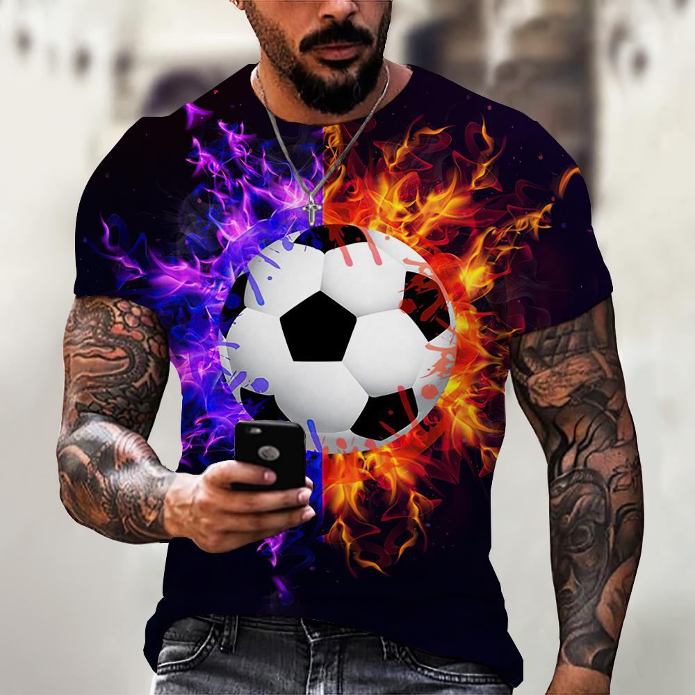 Tricouri pentru bărbați Tricou supradimensionat 2022 Fotbal Imprimare 3D Moda Unisex Tricou Harajuku Vară mânecă scurtă Topuri mărimea copiilor