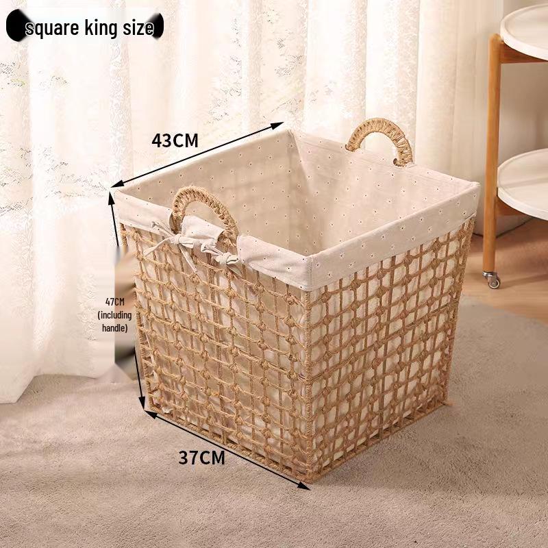 Large Capacity Woven Rattan Laundry Basket & Toy Organizer for Home, Bathroom, & Clothes Storage