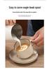 Wood Grain Handle Latte Art Cup, 304 Stainless Steel with Scale, Milk Frothing Pitcher