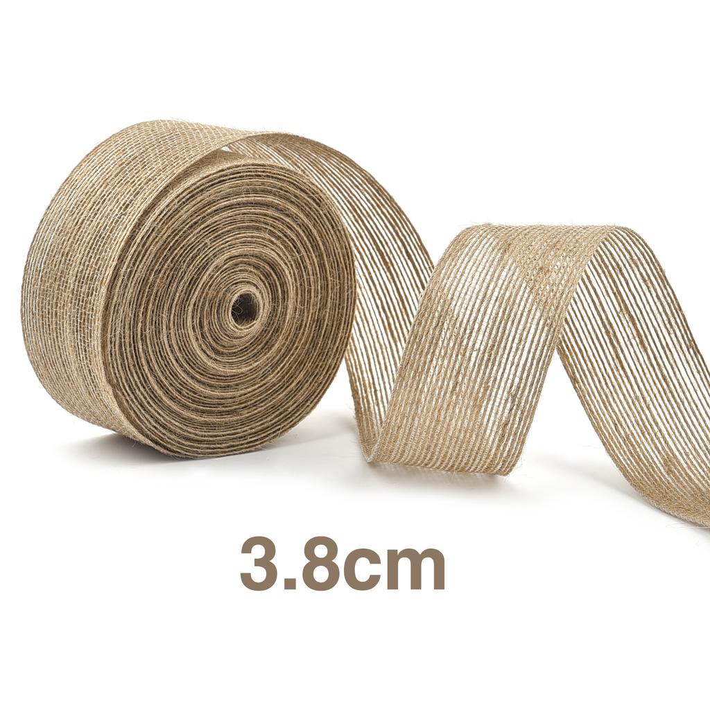 0.6-5cm Natural Burlap Fabric Jute Craft Ribbon Lace for Gift Wrapping Christmas Rustic Vintage Wedding Decor 10Meter