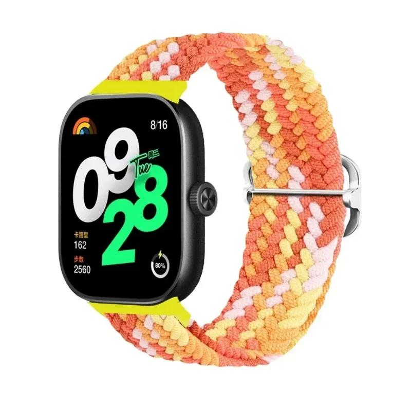 Nylonarmband für Xiaomi Mi Band 8 Pro, elastisch, verstellbar, geflochten, Solo-Loop, Ersatzarmband Correa für Redmi Watch 4 Armband