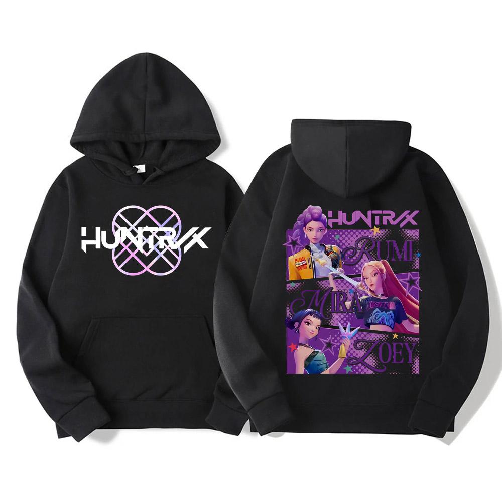 Kpop Demon Hunters Hoodies Women Mira Rumi Zoey Huntrix Hoodie Cartoon Harajuku Pullover Tops Man Woman Sweatshirt