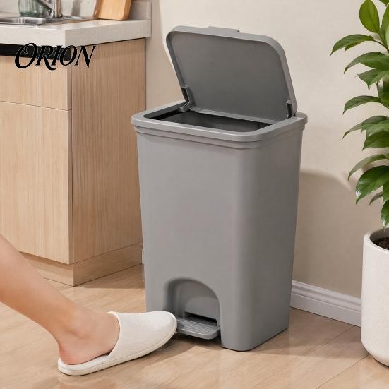 Household Foot Operated Bin Pedal Trash Can, with Dual-mode Lid, Easy Access Garbage Compact Recycling Odor-proof Slim Solid Color Waste Basket,