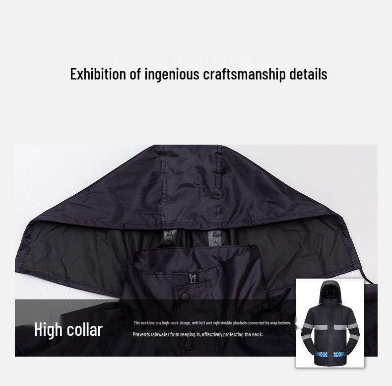 Reflective Raincoat and Rain Pants Set for Outdoor Traffic Duty and Flood Control