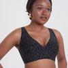 Coppa Gelatina Stampa Leopardo Scollatura a V Profonda Senza Cuciture Senza Ferretto Taglie Forti Comfort Intimo per Donne Uso Quotidiano
