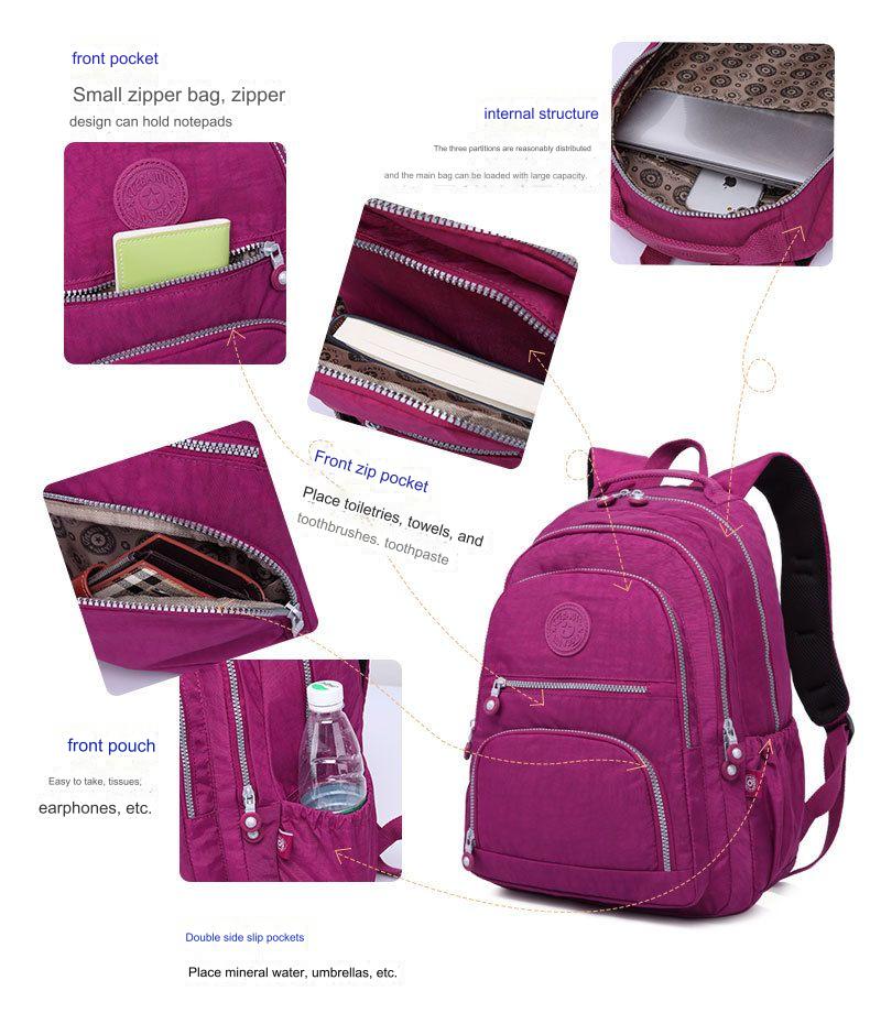Tegaote School Backpack Student For Teenage Girl Boy  Travel Back Packs Bag Women Nylon Waterproof Laptop Bagpack Unisex