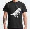 Fishing T-Rex Classic Christmas Gift Made In USA T-Shirt S-3XL