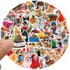 50 Cat & Dog Emoji Stickers: Waterproof for Suitcases, Water Bottles, Guitars