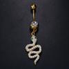 Sexy Snake Pendant Belly Button Nail Rings Crystal Fashion Stainless Steel Navel Piercing Body Jewelry For Women Girls Nightclub