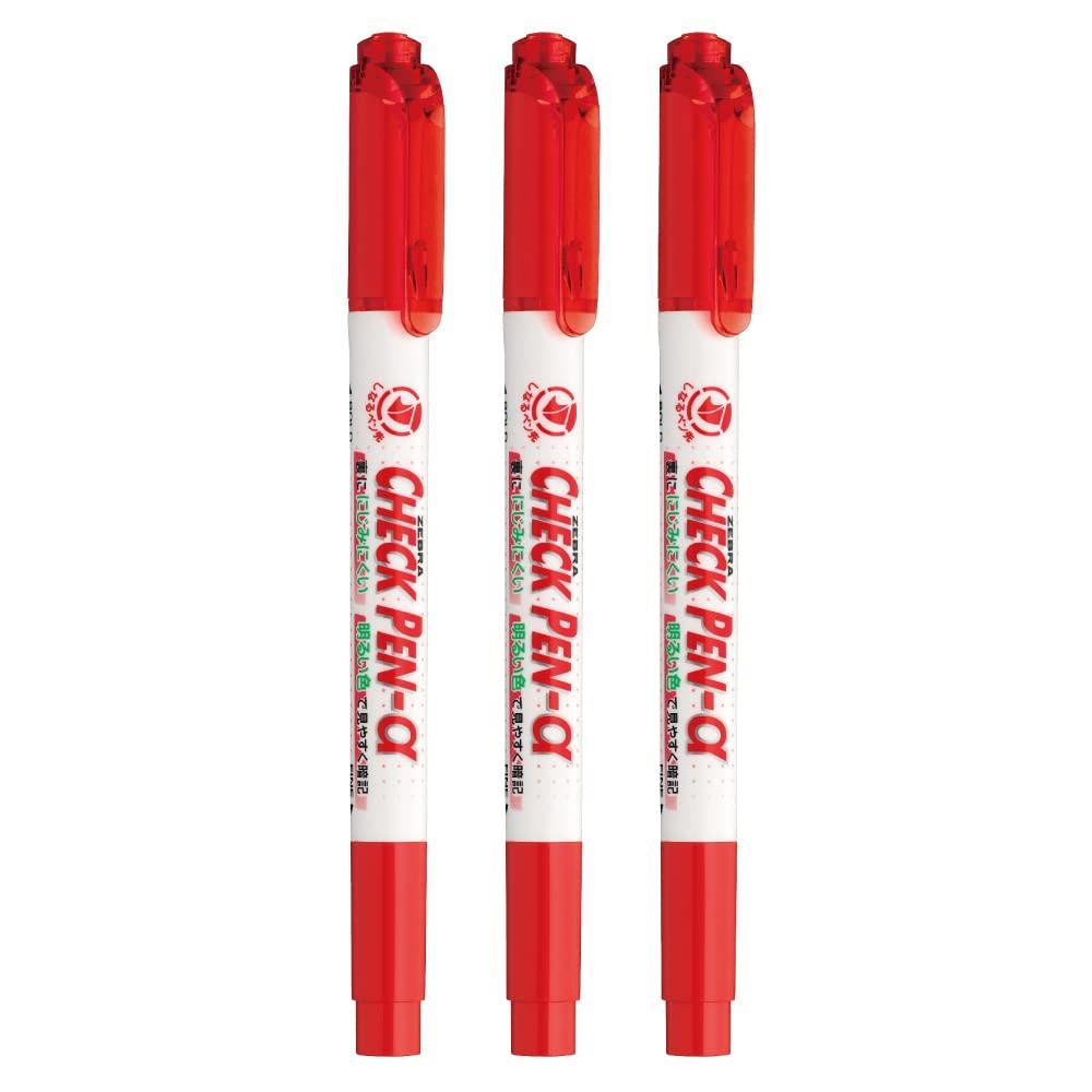 

Zebra Alpha Memorization Check 3 Water-Based Pens, Red, Pens, WYT20-R-3AZ красный