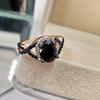 Simple Han Fan Rose Gold Cross Black Zircon Women'S Ring Jewelry