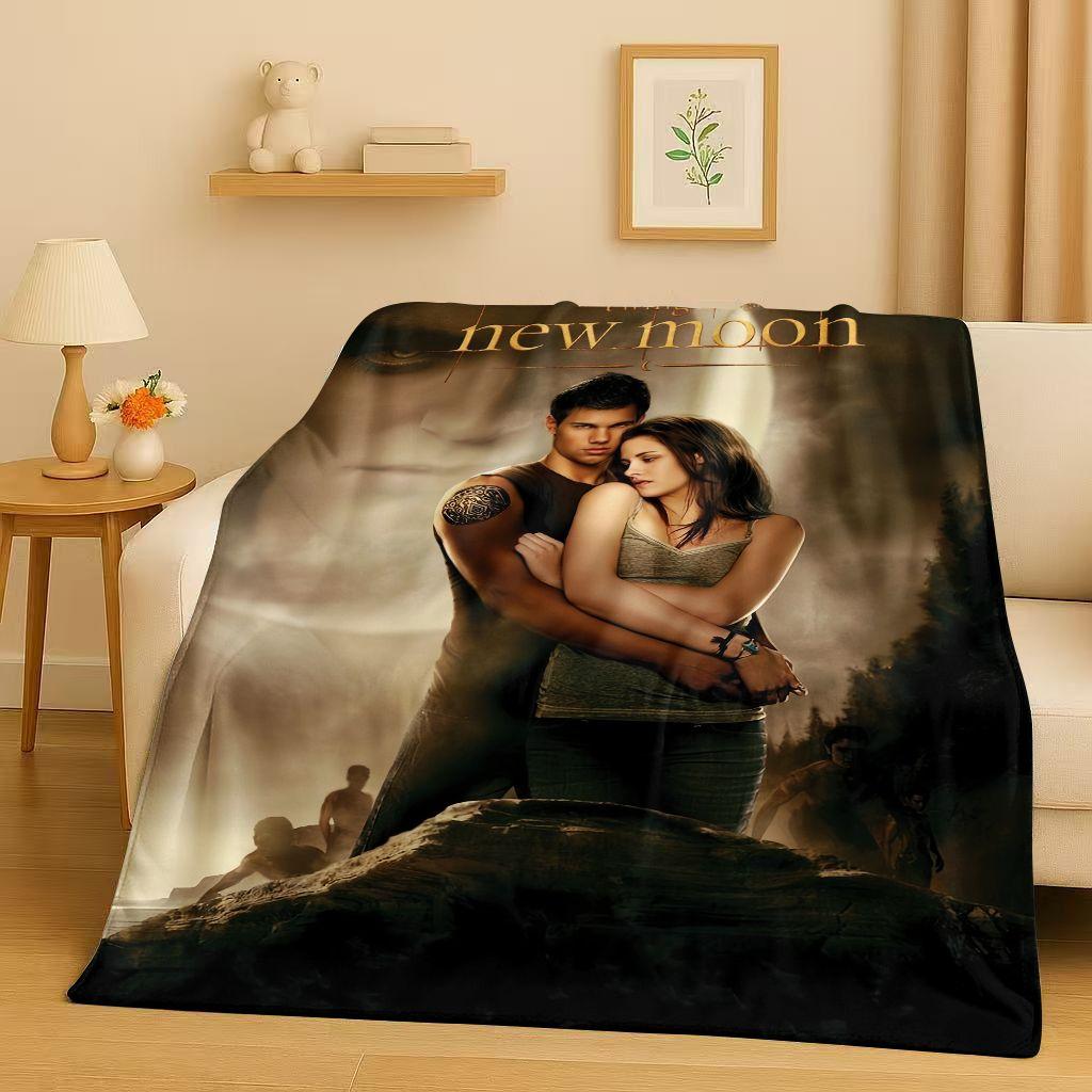 3D Twilight Saga Bella Edward Vampire Movie Flannel Blanket,Ultra Soft Warm Plush Throw for Home Bedroom Bed Sofa Cover Camping