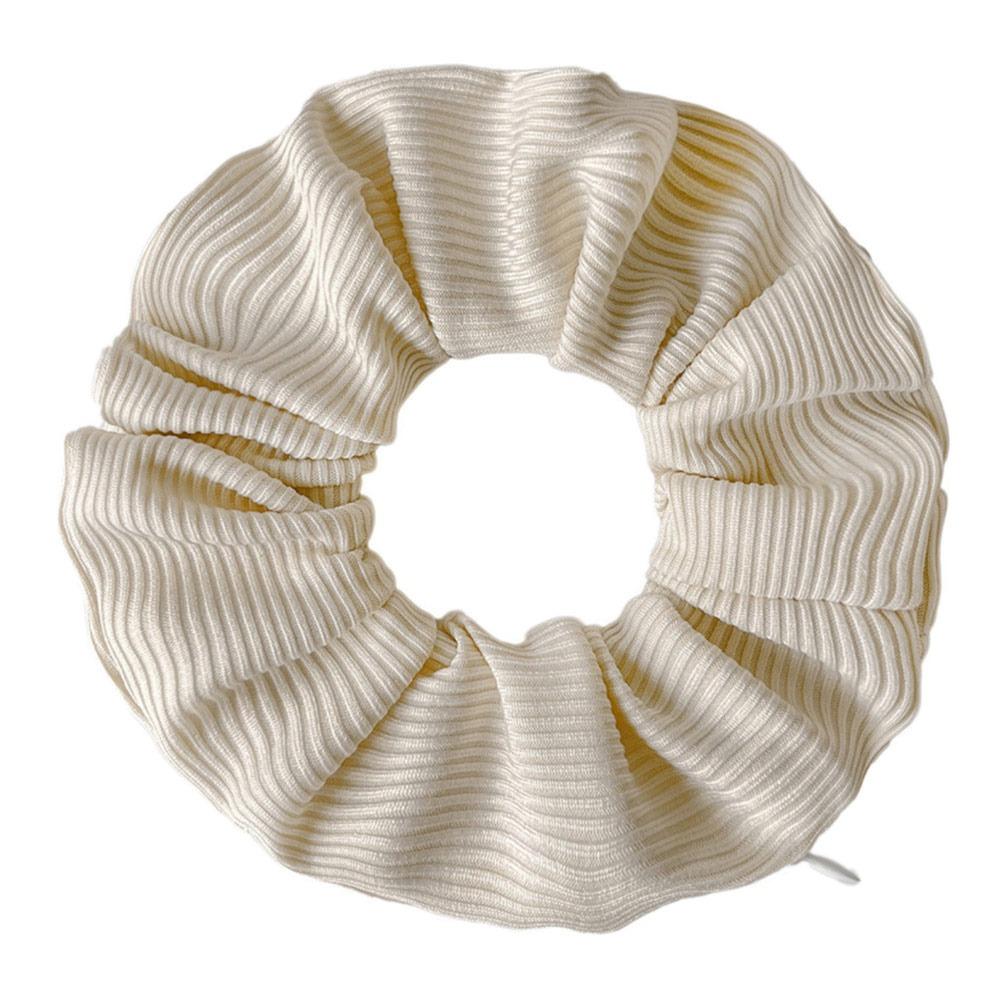 

Soft Fabric Hair Tie with Hidden Pocket Elastic Hair Band Trendy Ponytail Holder Hair Accessory Beige 02