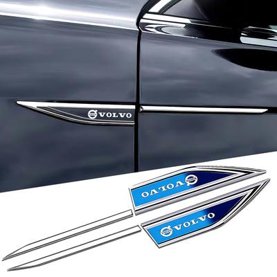 2PCS Car Stickers Badge Stainless Steel 3D Decorative Blade Style Accessories For XC40 XC60 XC70 XC90 V40 V50 V60 V70 V90