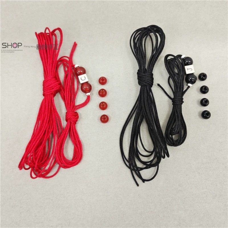 

Сделай сам Оригинальный глянцевый агат Пара плетеные волосы серебряные бусины Self-made/1 big red +1 Black(Remarks 2 letters)