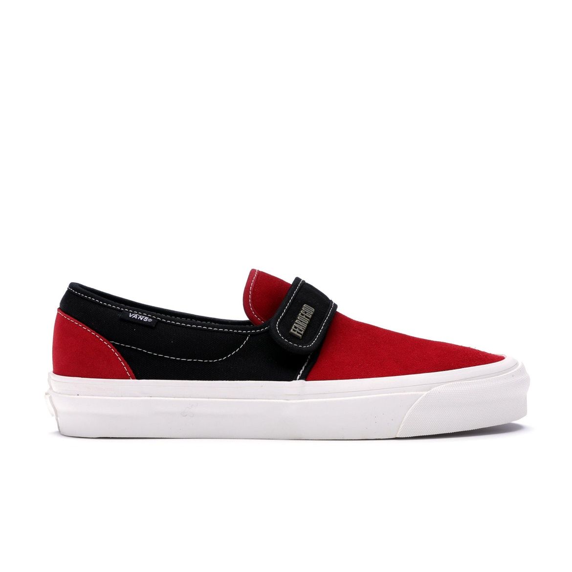

Кроссовки унисекс Vans Fear of God x Slip-On 47 DX Collection 2, красные, черные, замшевые VN0A3J9FPQR