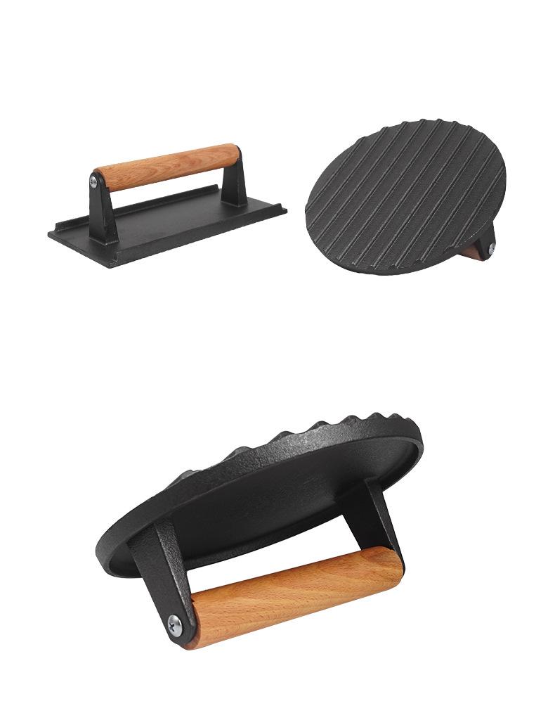 Litinový lis na maso pro venkovní gril a Teppanyaki