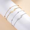 Angel Wing Charm Bracelet for Women Stainless Steel Gold Double Layer Snake Chain Bracelets Trendy Jewelry