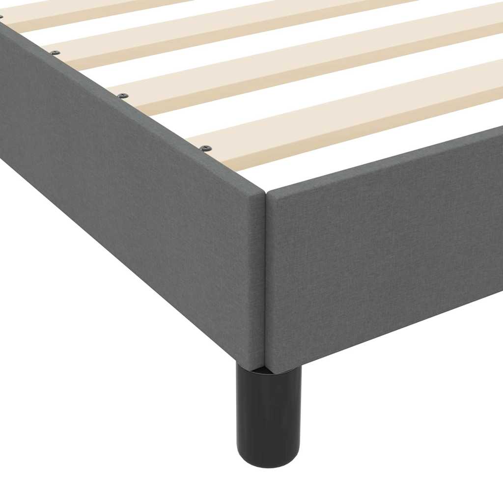 Box Spring Bed with Mattress Dark Gray 120 x 190 cm Fabric