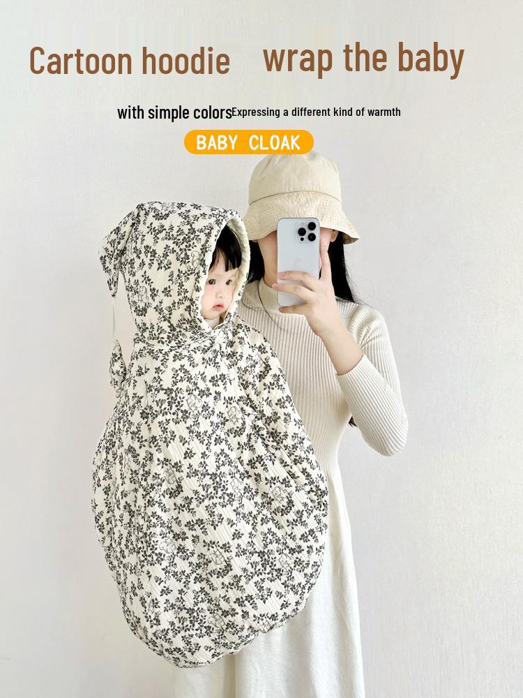 Baby Autumn & Winter Windproof Hooded Cape - Thick Warm Shawl for Outdoors