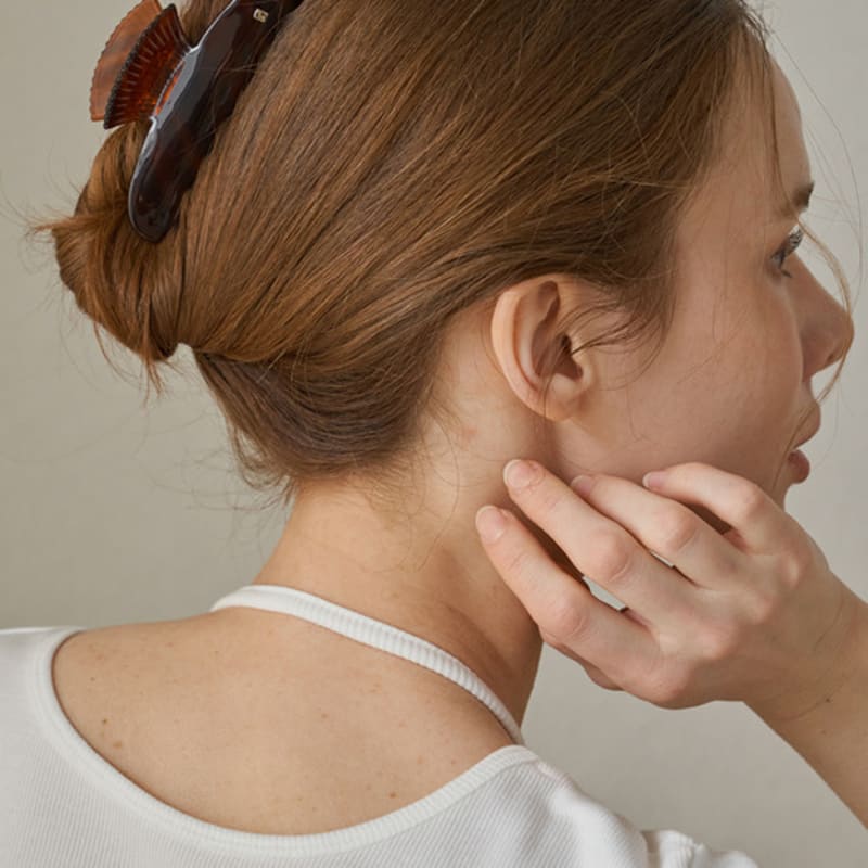 

Ssecondo Fan shape french hair claw clip, Elise_3 colors Black