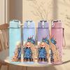 1PC Crown Bohemian Girl Portrait Print 750ml Color Plastic Sports Water Bottle Leakproof Flip Straw Lid Suitable for Sports Office Home Use
