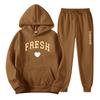 Winter New Men's Casual Sports Loose Personalized Print Youth Fashion Trend Personal Wear Hoodie Set