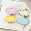 4 stk Pige Hårnåle Anti-slip Tænder Vanddråbeform Hårklemmer Fint Hår Pandehår Hårnåle Macaron Farve Skinnende Resin Letvægts Hårtilbehør