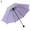 Lovely Women Lotus Leaves Anti UV Dome Parasol Outdoor Sun/Rain Folding Umbrella