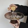 Retro Luxury Dessert Tray Exquisite Walnut Wooden High Tea Snack Fruit Dish Wedding Party Dessert Decor Home Hotel Supplies