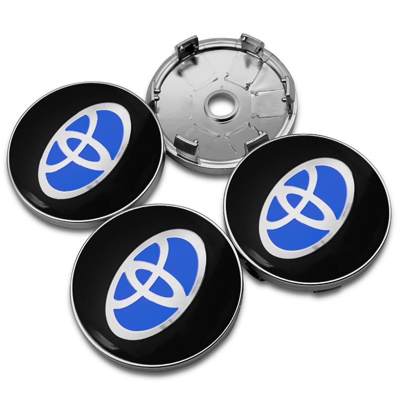 4 Stück 56+60mm Auto Radnaben-Plaketten Aufkleber Mittelkappen Felgenabdeckung Auto Zubehör Für Toyota Prado Yaris Hilux Verso Fortuner Supra