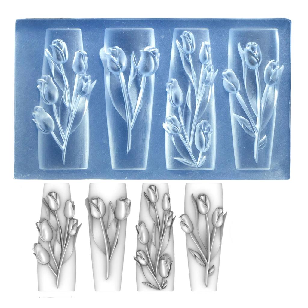 3D Schnitzblume Nagelkunst Form Silikonvorlage für DIY Florale Resin Designs und Kreative Nageldekorationen