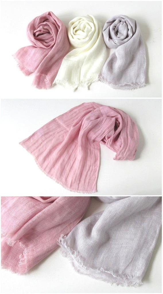 Fabricat în India pe toată Stola, 100% in, mare, primăvară/vară, șal, cânepă, eșarfă, unisex, simplu, [.o lume] (roz)