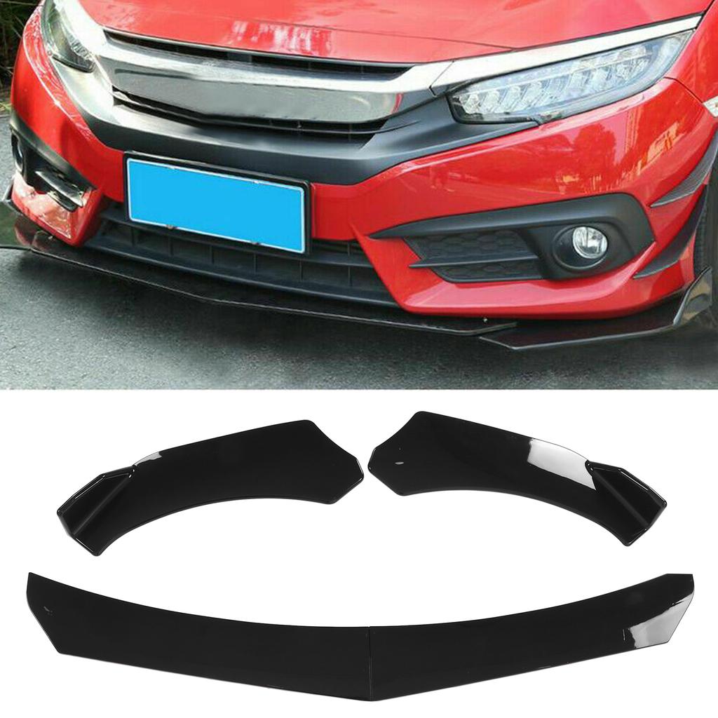 Front Bumper Lip Spoiler 4 Parts Form   Modification Aggressive Decoration