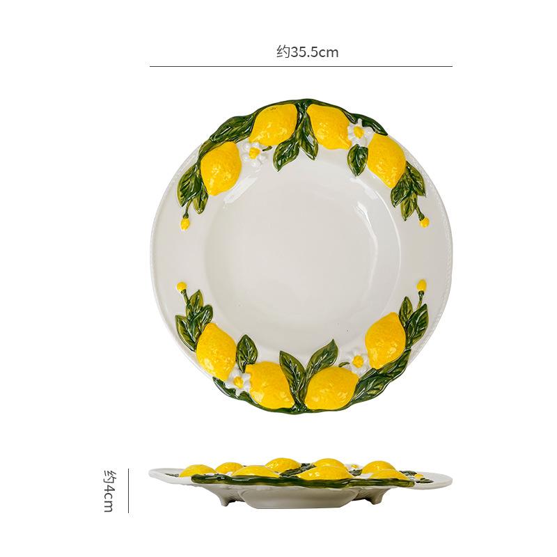 

Creative Ceramic Lemon Plate Dining Plate Fruit Plates Snack Bowl Salad Bowl Pasta Dish Western Style Steak Plates Sushi Dish