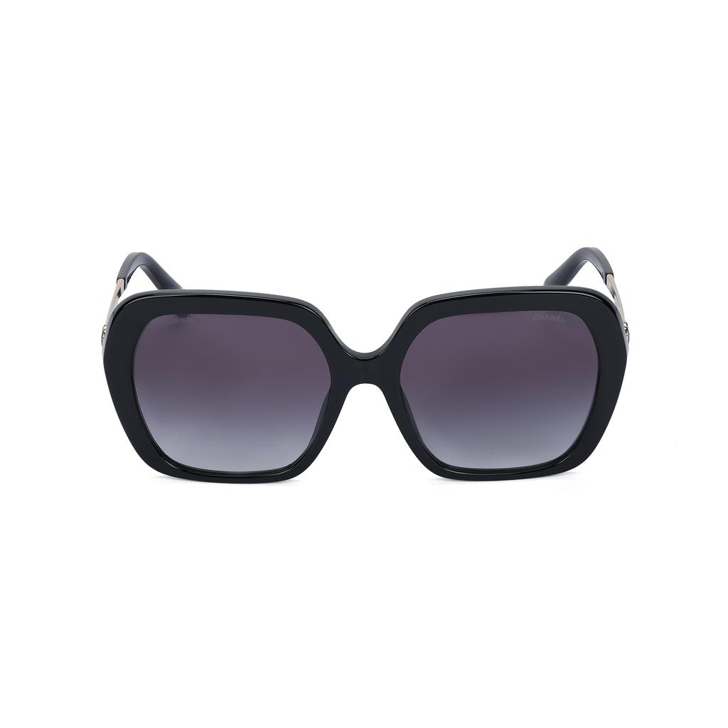 Chanel Logo Decorated Irregular Shape Sunglasses Women sunglasses Black CH5521-C622/S6