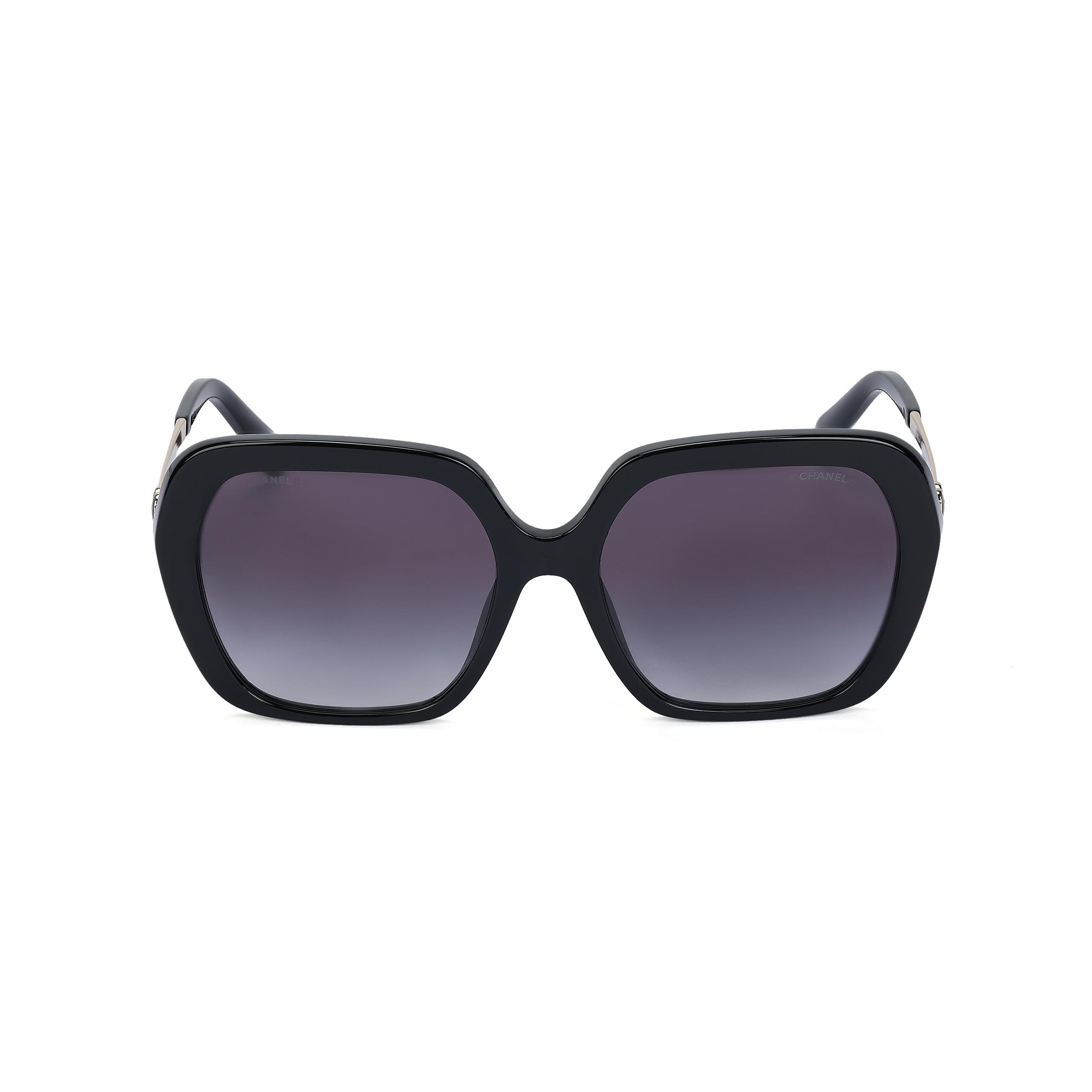 

Chanel Logo Decorated Irregular Shape Sunglasses Women sunglasses Black CH5521-C622/S6 Basic Packaging-Eyeglass Case+Box,56,Black