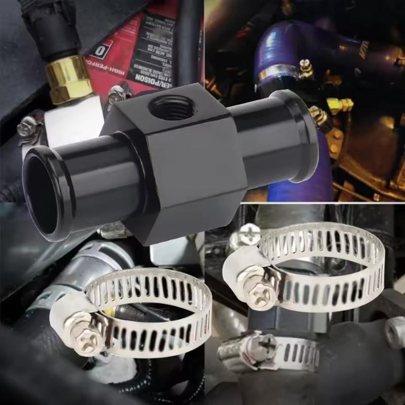 1Pc Black Water Temp Gauge Radiator Temperature Water Temp Joint Pipe Sensor 18MM 20MM 22MM 24MM Hose Adapter