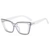 TR cat eye women's anti-blue light flat mirror spring leg paint plain glasses frame retro trendy glasses frame